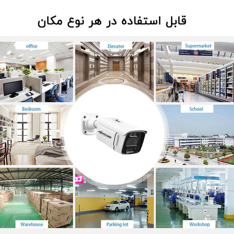 سیستم امنیتی کامل دوربین مداربسته اکسس لینک مدل AHD PACKAGE WARM 06 مجموعه 6 عددی