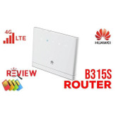 مودمروتر بی سیم 4G LTE Cat4 خانگی هوآوی مدل LTE CPE B315، نصب سیمکارت، سرعت دانلود تا 150 مگابیت بر ثانیه و آپلود تا 50 مگابیت بر ثانیه، اتصال همزمان 32 کاربر، دارای 3 پورت LAN و 1 پورت WAN/LAN، پورت USB و RJ-11 تلفن، امکان نصب 2 آنتن با کانکتور SMA