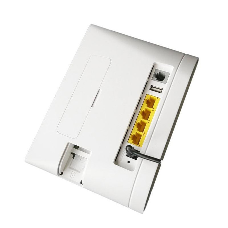 مودمروتر بی سیم 4G LTE Cat4 خانگی هوآوی مدل LTE CPE B315، نصب سیمکارت، سرعت دانلود تا 150 مگابیت بر ثانیه و آپلود تا 50 مگابیت بر ثانیه، اتصال همزمان 32 کاربر، دارای 3 پورت LAN و 1 پورت WAN/LAN، پورت USB و RJ-11 تلفن، امکان نصب 2 آنتن با کانکتور SMA