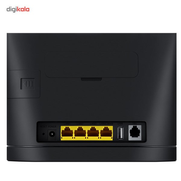 مودمروتر بی سیم 4G LTE Cat4 خانگی هوآوی مدل LTE CPE B315، نصب سیمکارت، سرعت دانلود تا 150 مگابیت بر ثانیه و آپلود تا 50 مگابیت بر ثانیه، اتصال همزمان 32 کاربر، دارای 3 پورت LAN و 1 پورت WAN/LAN، پورت USB و RJ-11 تلفن، امکان نصب 2 آنتن با کانکتور SMA
