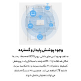 مودمروتر بی سیم 4G LTE Cat4 خانگی هوآوی مدل LTE CPE B315، نصب سیمکارت، سرعت دانلود تا 150 مگابیت بر ثانیه و آپلود تا 50 مگابیت بر ثانیه، اتصال همزمان 32 کاربر، دارای 3 پورت LAN و 1 پورت WAN/LAN، پورت USB و RJ-11 تلفن، امکان نصب 2 آنتن با کانکتور SMA